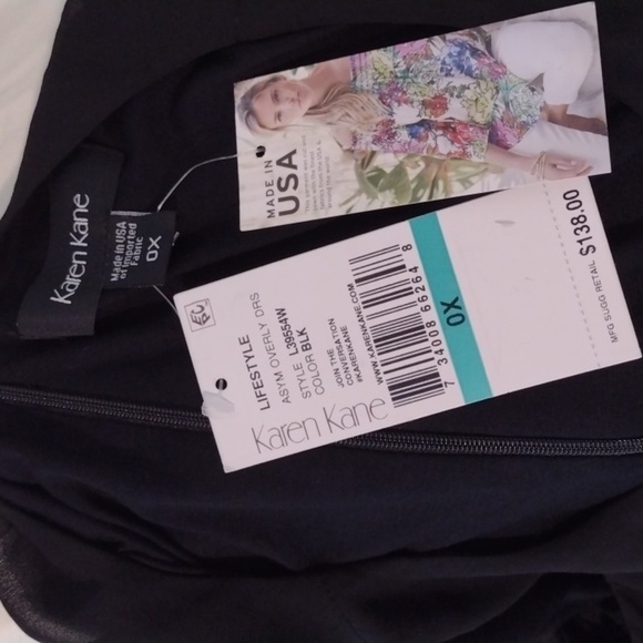 NWT Karen Kane Asymmetrical Overlay Shift Dress Size 0X - Picture 8 of 9